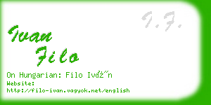 ivan filo business card